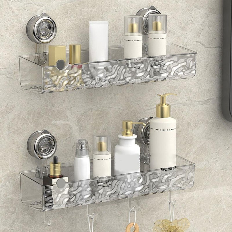 Movable Shower Shelf Suction Cup, Bathroom Suction Cup Storage Rack Without Punching Wall-mounted Shelf, No-Drill Storage Holder for Bathroom Storage - Image 3